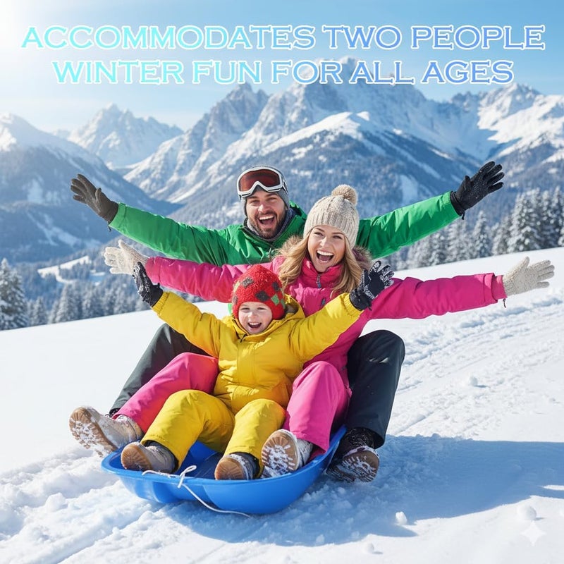 LIBERATECH 2-Person Sled for| 35" All-Season Toboggan | Reinforced Structure | High Weight Capacity | for Snow, Beach & Park - Image 2